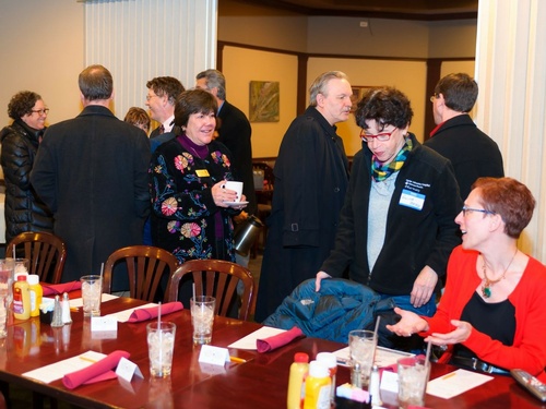 denver jewish chamber of commerce people gathered at restaurant